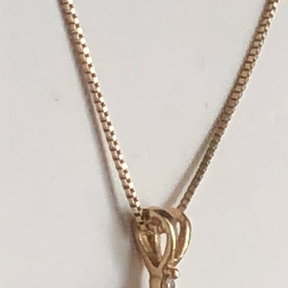 14K Spinel 585 Gold Necklace with Ruby teardrop stone - Picture 6 of 16